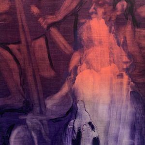 Diego Movilla, « Detail - d’apres “le martyre de Saint Laurent” de Bronzino », huile et acrylique sur papier, 2023