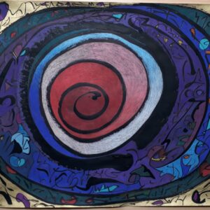 Spiral et Enso 2, Encre de Chine, Acrylique et Crayons de Couleur sur papier, 50cm x 65cm, 2024