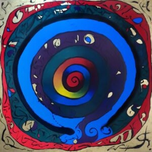 Spiral et Enso, Acrylique et encre de chine sur toile, 160cm x 160cm, 2024