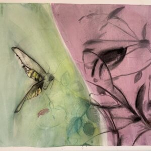 Dalila Alaoui, Des fleurs pour ma mère x 4, 2024, technique mixte, 50 x 65 cm
