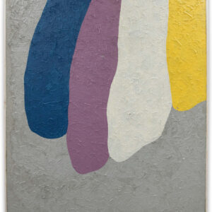 Miki Ninić, Cascades (blue, lilac, white, yellow), acrylic and mineral composite on canvas, 130 x 150 cm, 2022