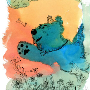 Violette Charpentier - Chien, encre sur papier, 2025