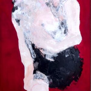 The pearly lady 2025 encre et acrylique sur toile 150 x 50 cm