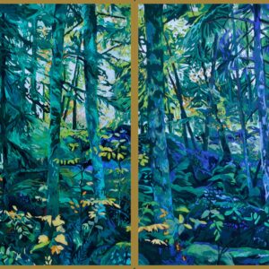 Intérieur de forêt bleu