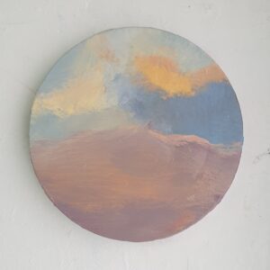 Huile sur toile, diam 20 cm, Kairos VII