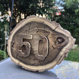 Puzzles tranche 3D en acacia - tranche d’anniversaire