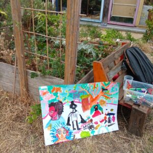 dessin dans le jardin